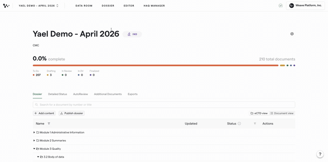 01 — Open Data Room and navigate to project