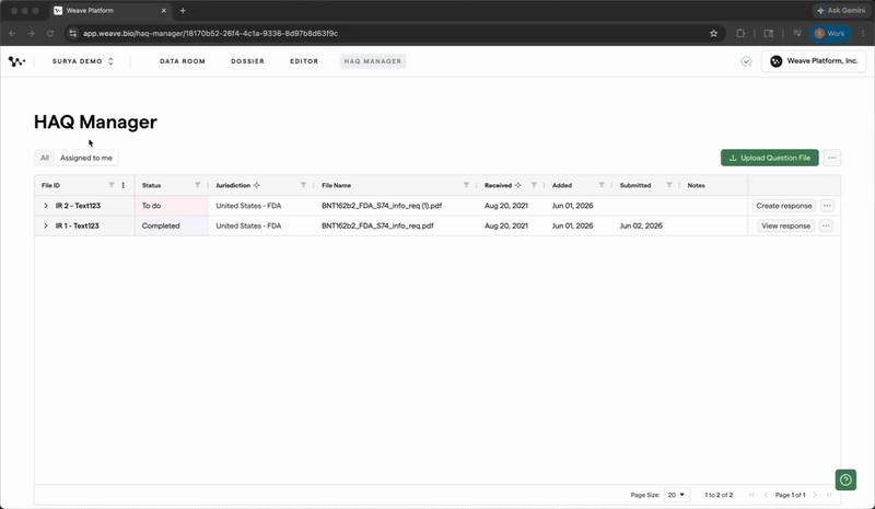 01 — Open question in editor