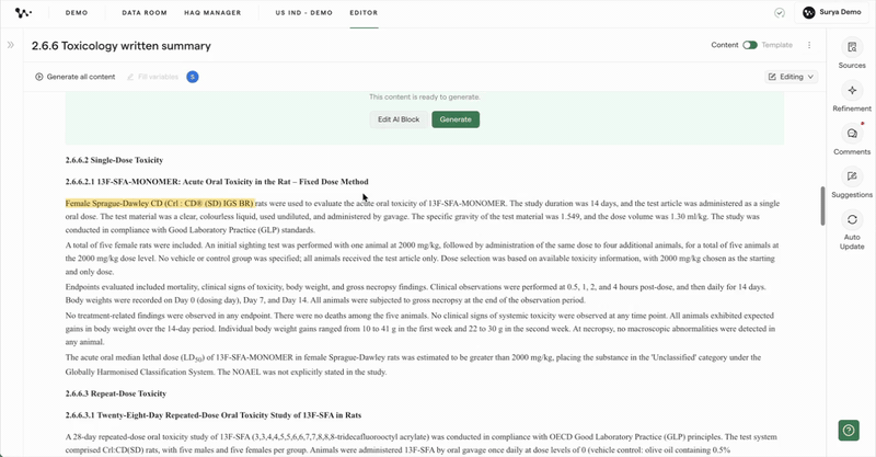 01 — Selecting text and showing the comment action