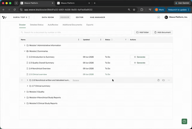 02 — Hovering over folder and selecting Add document