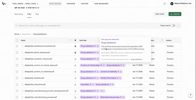 02 — Reviewing AI and human data tags on a source file