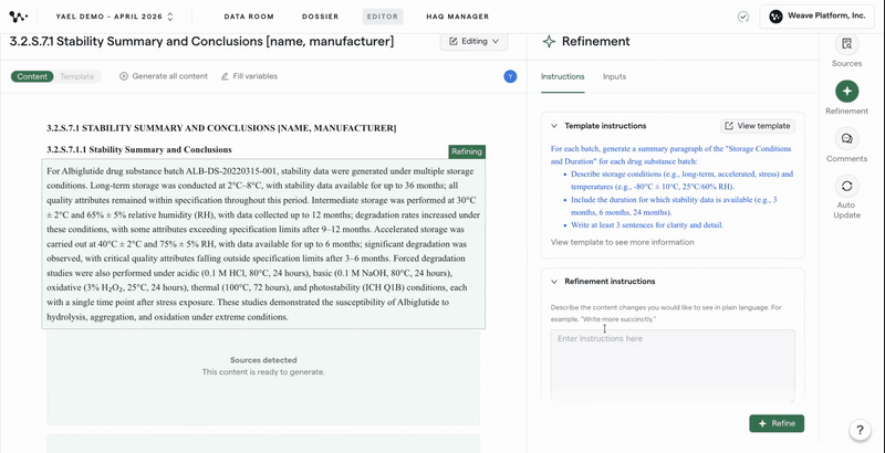 03 — Refinement Inputs add source file and refine