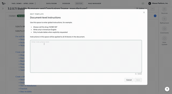 03 — Type instruction and click Save