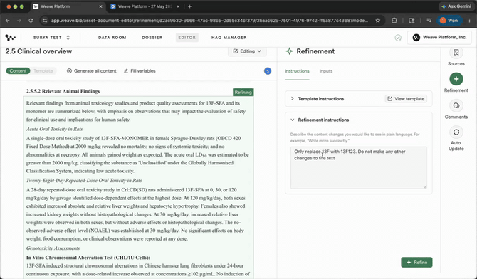 04 — Clicking Refine reviewing result and clicking Reject