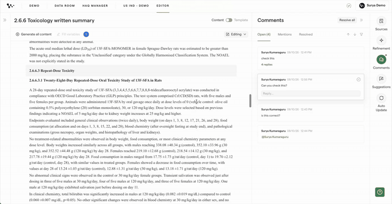 04 — Opening a comment and its anchor
