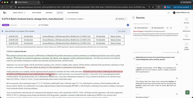 06 — Clicking a flagged sentence, typing a comment, and saving it