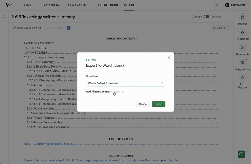 06 - Adding an optional export instruction