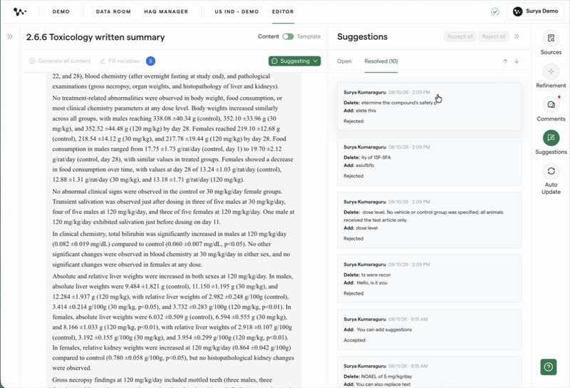 11 - Reviewing resolved suggestion history