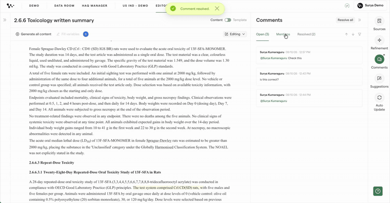 14 — Reopening a resolved comment